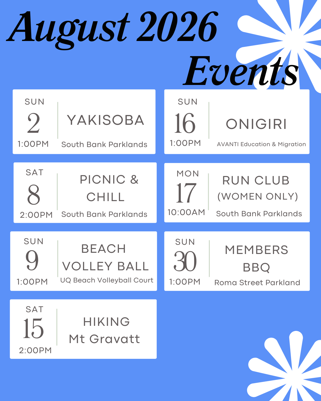 August 2026 Events